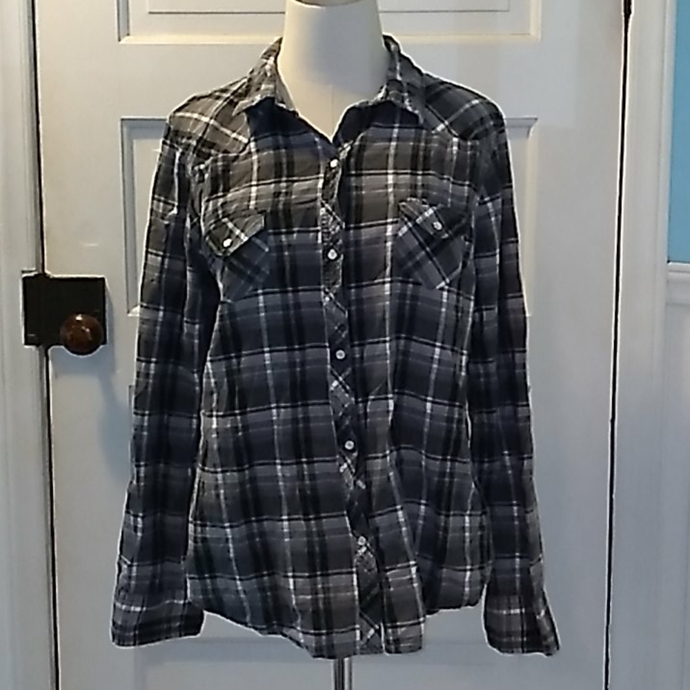 OP western cowboy pearl snap XL casual shirt